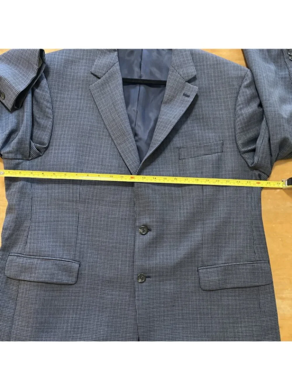 Lauren Ralph Lauren Mens Blazer Jacket Sz 48R Blue&black Herringbone Sport Coat